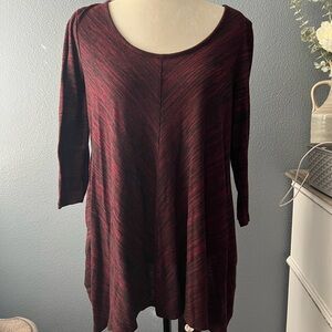 Motherhood Maternity Red and Black 3/4 Sleeve Shirt Size XL